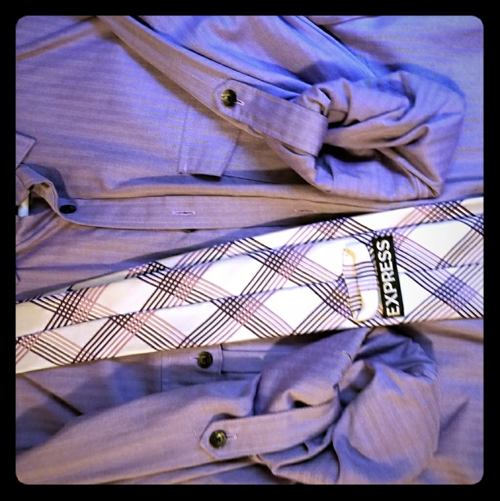 Express military fitted Large dress shirt.